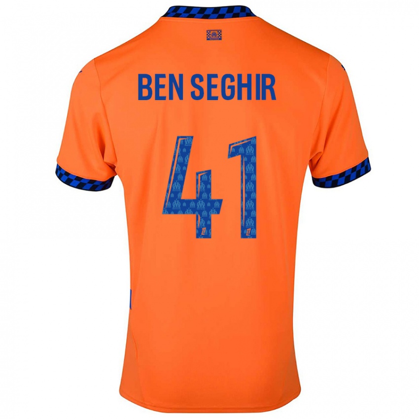 Uomo Maglia Salim Ben Seghir #41 Arancione Blu Scuro Kit Gara Third 2024/25 Maglietta