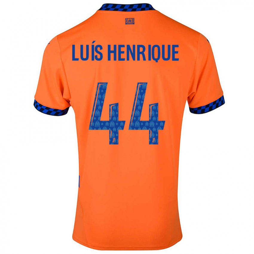 Uomo Maglia Luis Henrique #44 Arancione Blu Scuro Kit Gara Third 2024/25 Maglietta