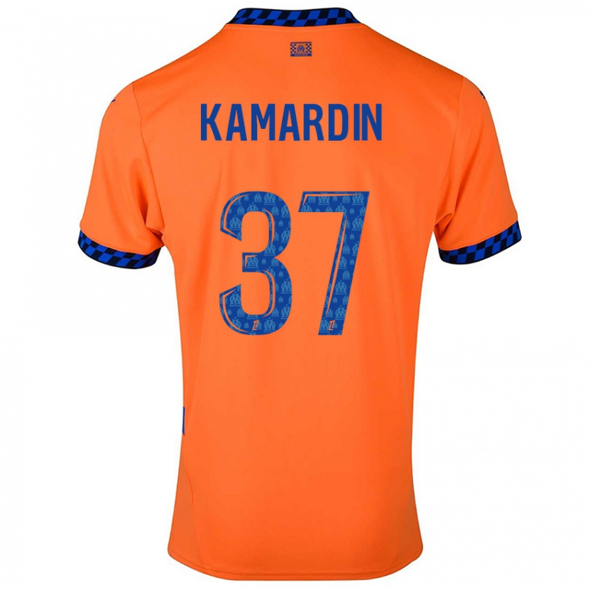 Uomo Maglia Aaron Kamardin #37 Arancione Blu Scuro Kit Gara Third 2024/25 Maglietta