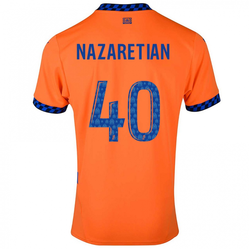 Uomo Maglia Manuel Nazaretian #40 Arancione Blu Scuro Kit Gara Third 2024/25 Maglietta