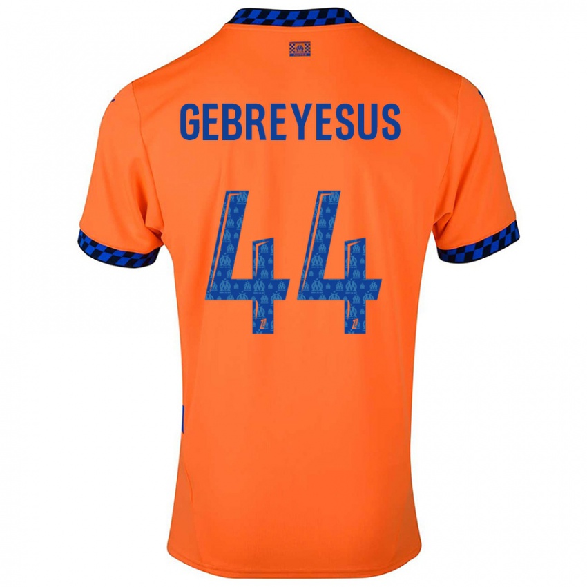 Uomo Maglia Esey Gebreyesus #44 Arancione Blu Scuro Kit Gara Third 2024/25 Maglietta