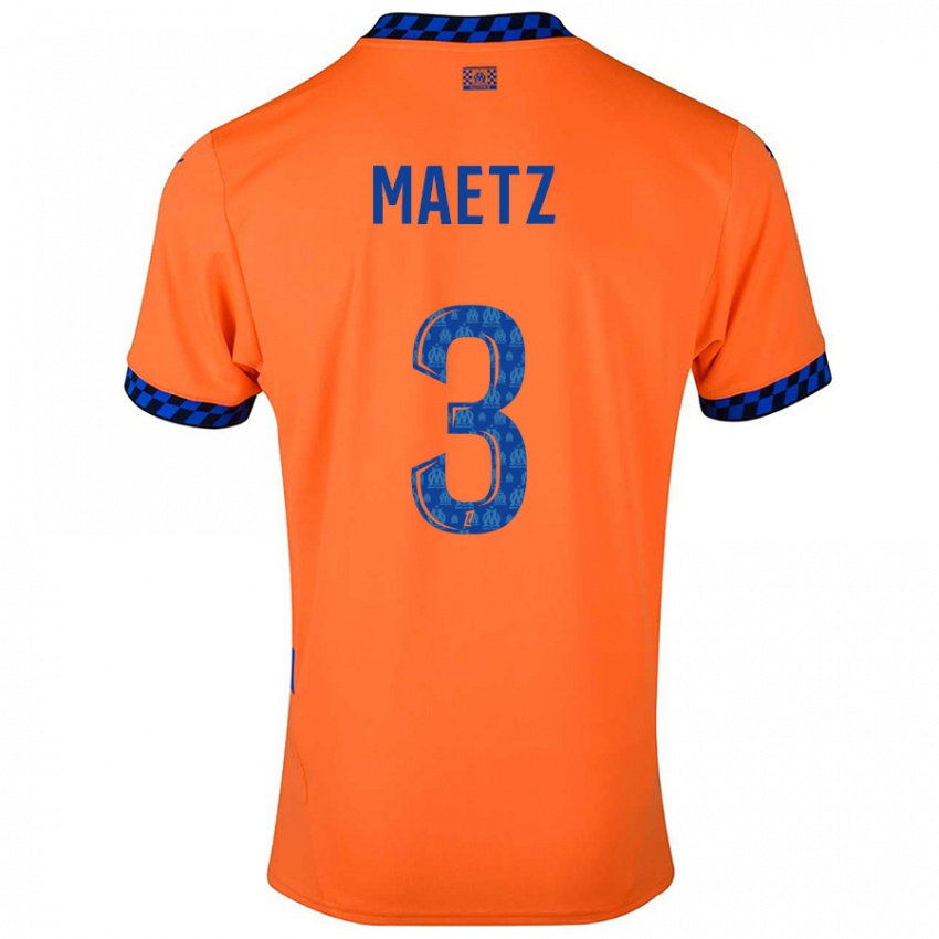 Uomo Maglia Agathe Maetz #3 Arancione Blu Scuro Kit Gara Third 2024/25 Maglietta