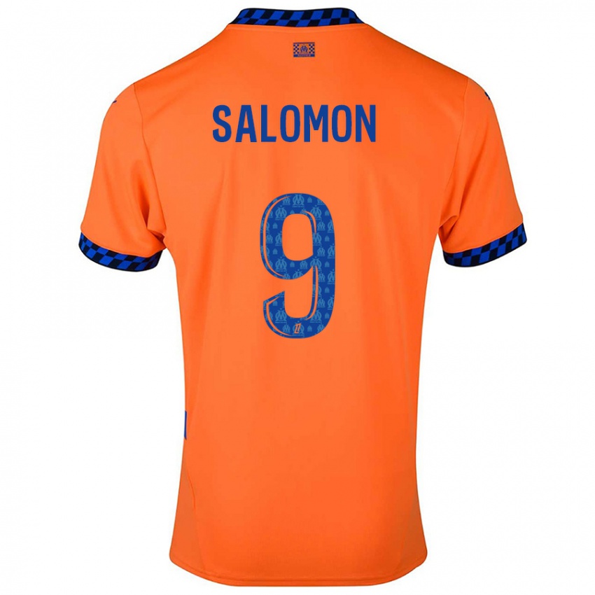 Uomo Maglia Maeva Salomon #9 Arancione Blu Scuro Kit Gara Third 2024/25 Maglietta