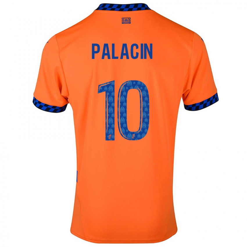 Uomo Maglia Sara Palacin #10 Arancione Blu Scuro Kit Gara Third 2024/25 Maglietta