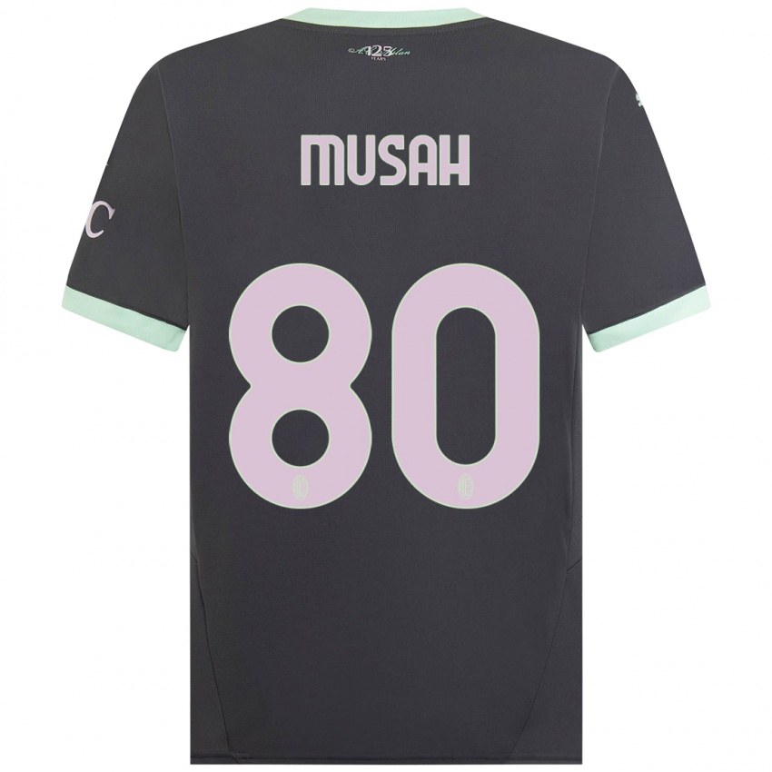 Uomo Maglia Yunus Musah #80 Grigio Kit Gara Third 2024/25 Maglietta