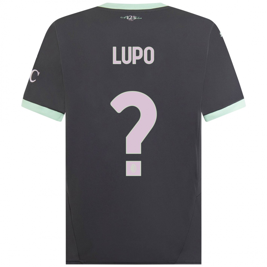 Uomo Maglia Simone Lupo #0 Grigio Kit Gara Third 2024/25 Maglietta