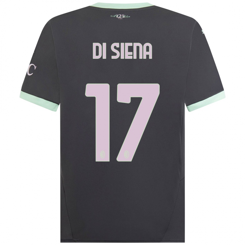 Uomo Maglia Andrea Di Siena #17 Grigio Kit Gara Third 2024/25 Maglietta