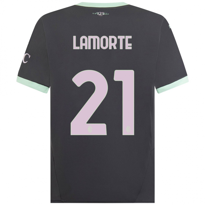 Uomo Maglia Alessandro Lamorte #21 Grigio Kit Gara Third 2024/25 Maglietta