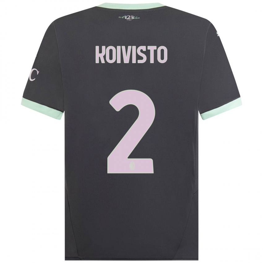 Uomo Maglia Emma Koivisto #2 Grigio Kit Gara Third 2024/25 Maglietta