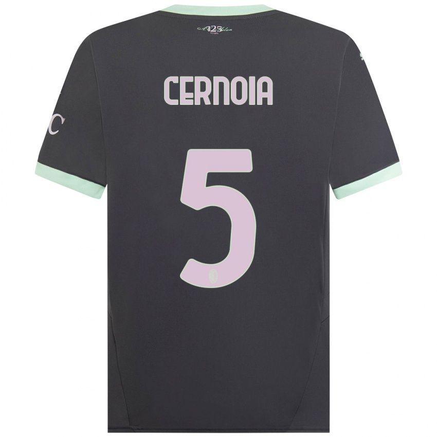 Uomo Maglia Valentina Cernoia #5 Grigio Kit Gara Third 2024/25 Maglietta