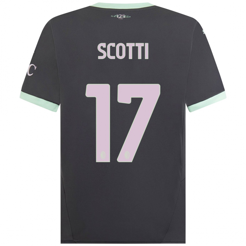 Uomo Maglia Filippo Scotti #17 Grigio Kit Gara Third 2024/25 Maglietta