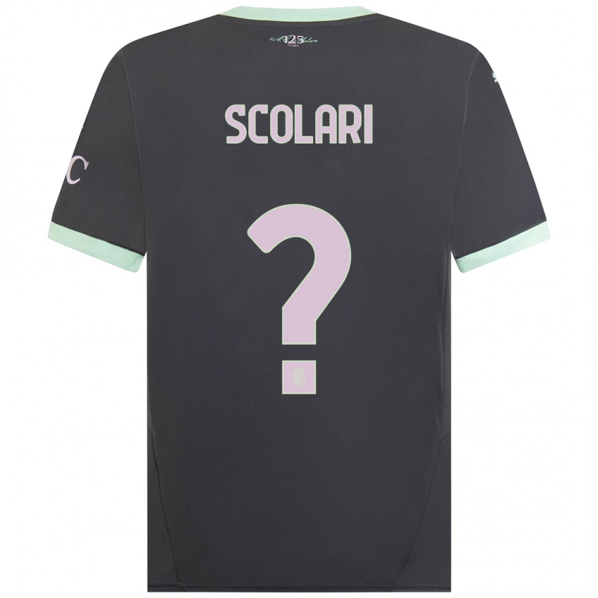 Uomo Maglia Davide Scolari #0 Grigio Kit Gara Third 2024/25 Maglietta