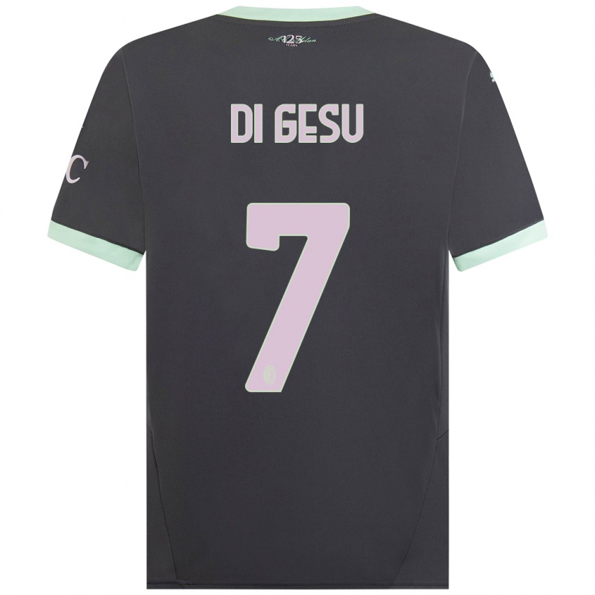 Uomo Maglia Enrico Di Gesu #7 Grigio Kit Gara Third 2024/25 Maglietta