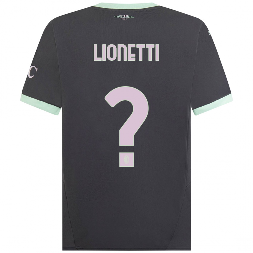 Uomo Maglia Francesco Lionetti #0 Grigio Kit Gara Third 2024/25 Maglietta