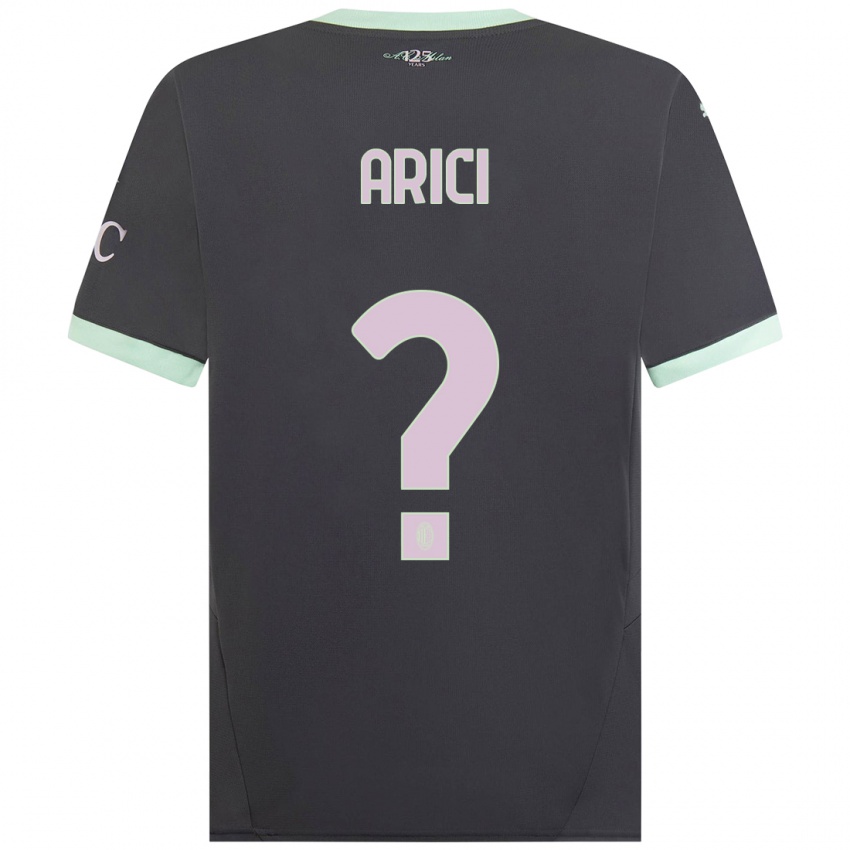 Uomo Maglia Alberto Arici #0 Grigio Kit Gara Third 2024/25 Maglietta