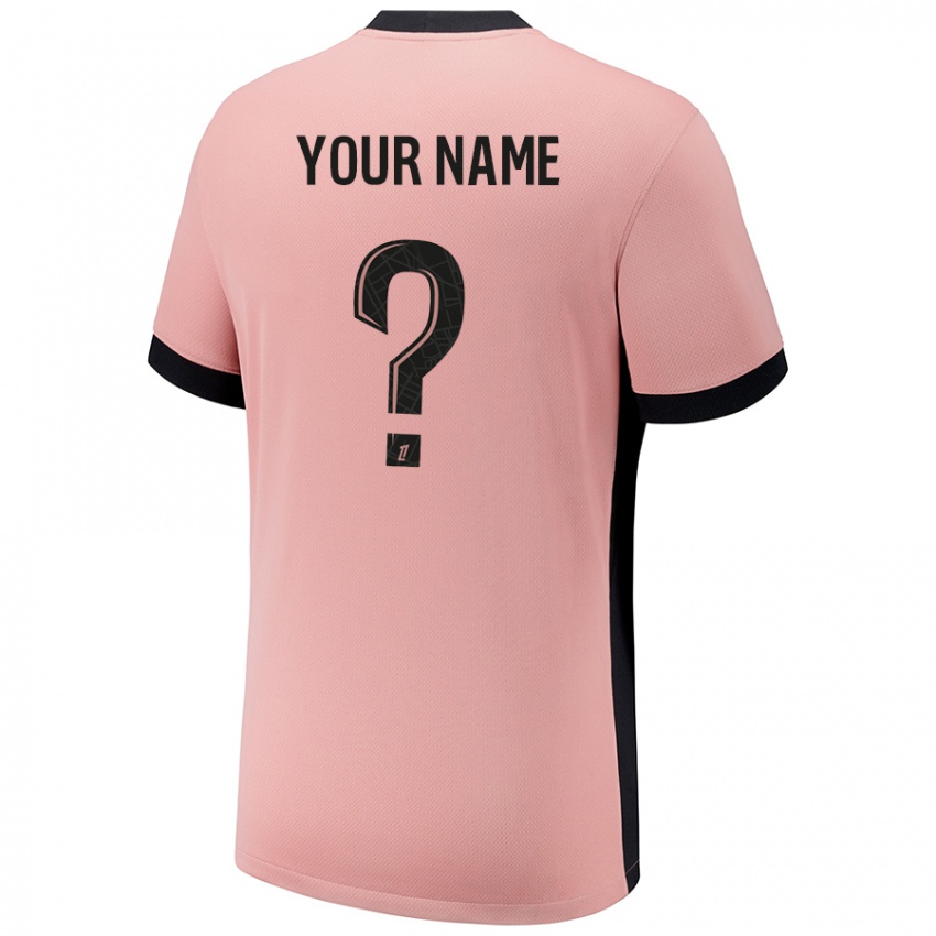 Uomo Maglia Il Tuo Nome #0 Rosa Ruggine Kit Gara Third 2024/25 Maglietta