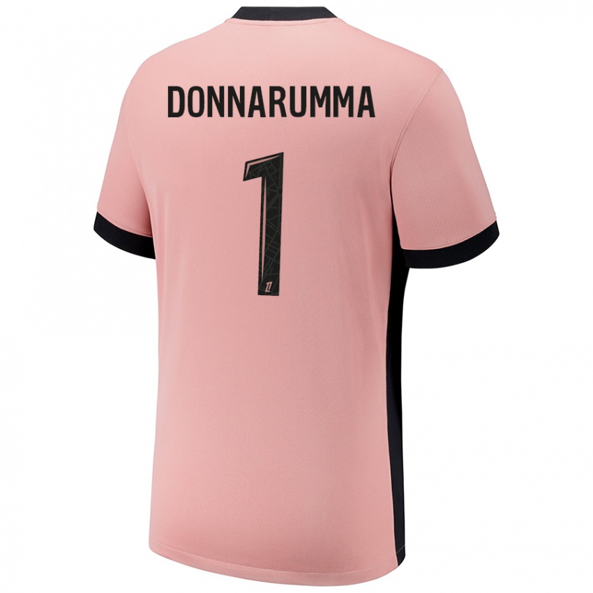 Uomo Maglia Gianluigi Donnarumma #1 Rosa Ruggine Kit Gara Third 2024/25 Maglietta