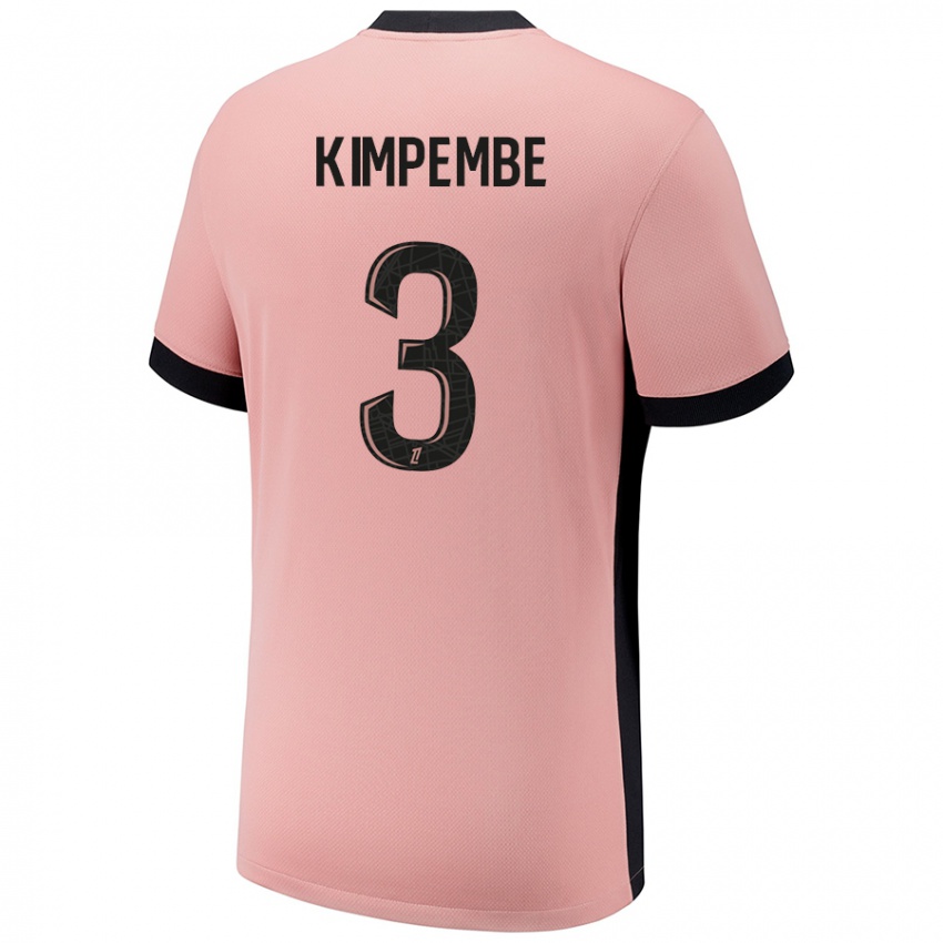 Uomo Maglia Presnel Kimpembe #3 Rosa Ruggine Kit Gara Third 2024/25 Maglietta