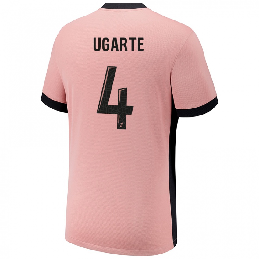 Uomo Maglia Manuel Ugarte #4 Rosa Ruggine Kit Gara Third 2024/25 Maglietta