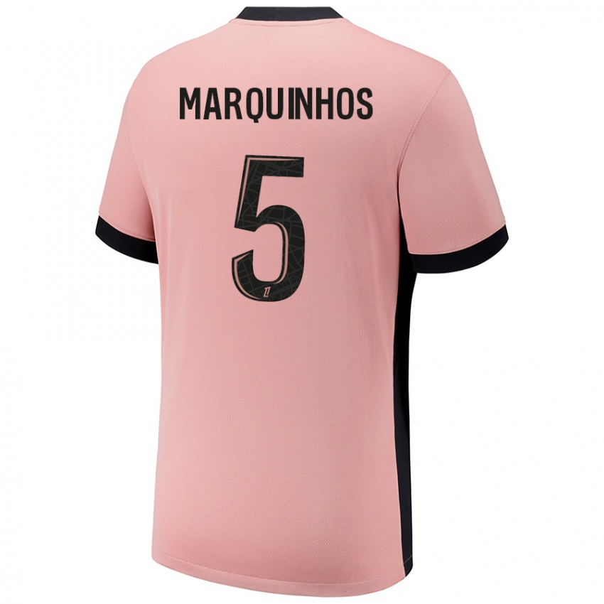 Uomo Maglia Marquinhos #5 Rosa Ruggine Kit Gara Third 2024/25 Maglietta