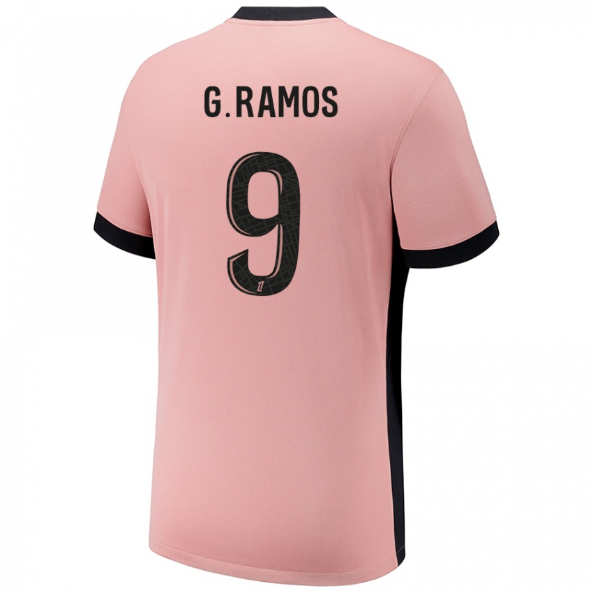 Uomo Maglia Gonçalo Ramos #9 Rosa Ruggine Kit Gara Third 2024/25 Maglietta