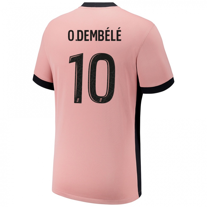 Uomo Maglia Ousmane Dembele #10 Rosa Ruggine Kit Gara Third 2024/25 Maglietta