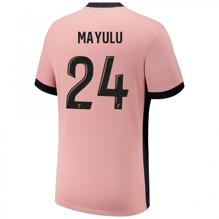 Uomo Maglia Senny Mayulu #24 Rosa Ruggine Kit Gara Third 2024/25 Maglietta