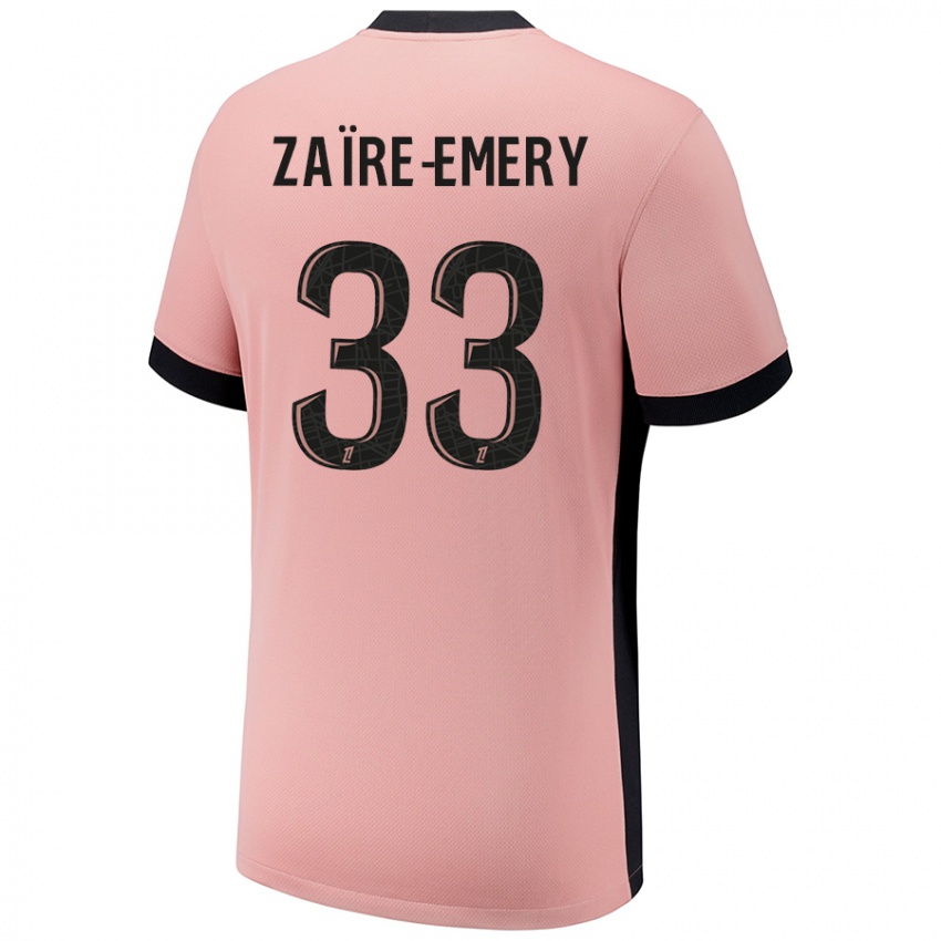 Uomo Maglia Warren Zaire Emery #33 Rosa Ruggine Kit Gara Third 2024/25 Maglietta