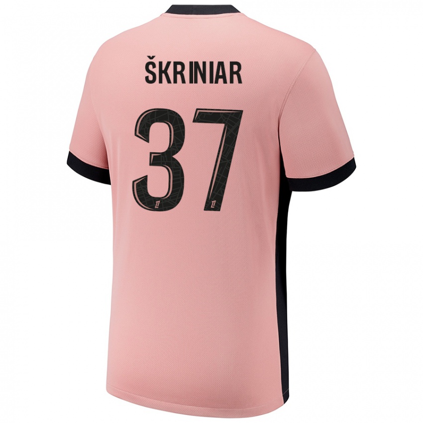 Uomo Maglia Milan Skriniar #37 Rosa Ruggine Kit Gara Third 2024/25 Maglietta