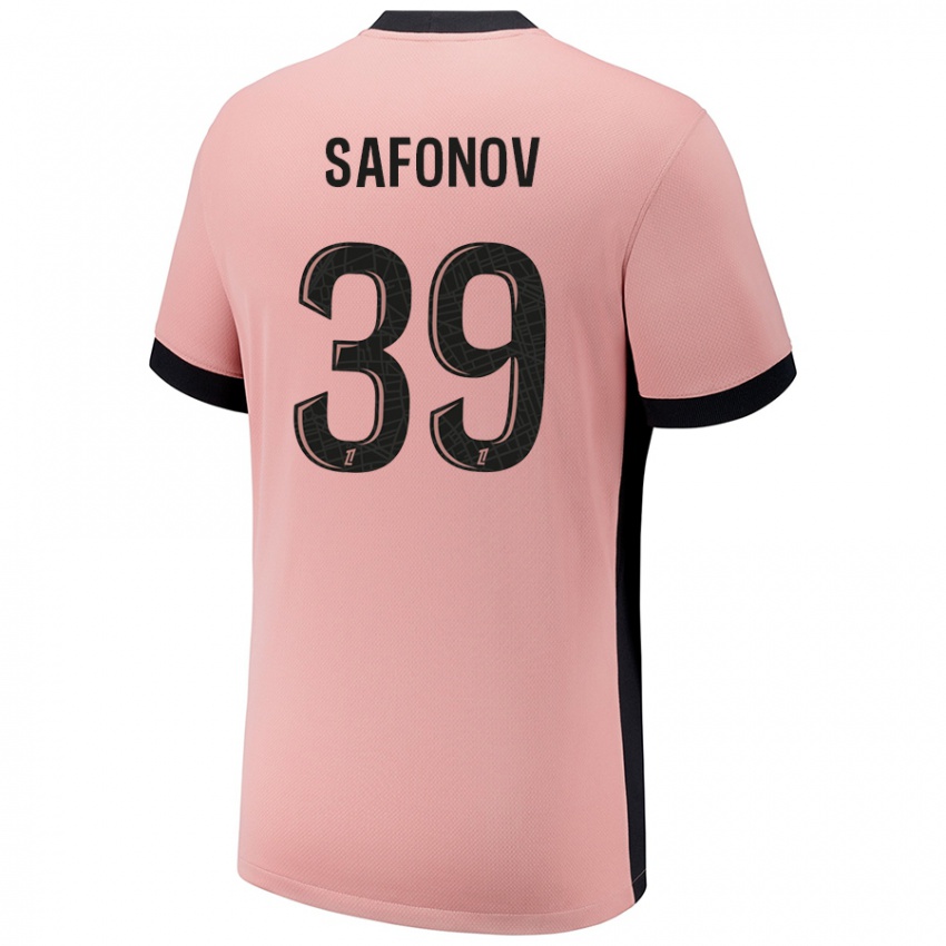 Uomo Maglia Matvey Safonov #39 Rosa Ruggine Kit Gara Third 2024/25 Maglietta