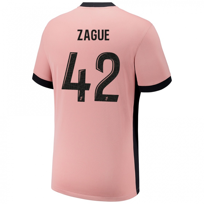 Uomo Maglia Yoram Zague #42 Rosa Ruggine Kit Gara Third 2024/25 Maglietta