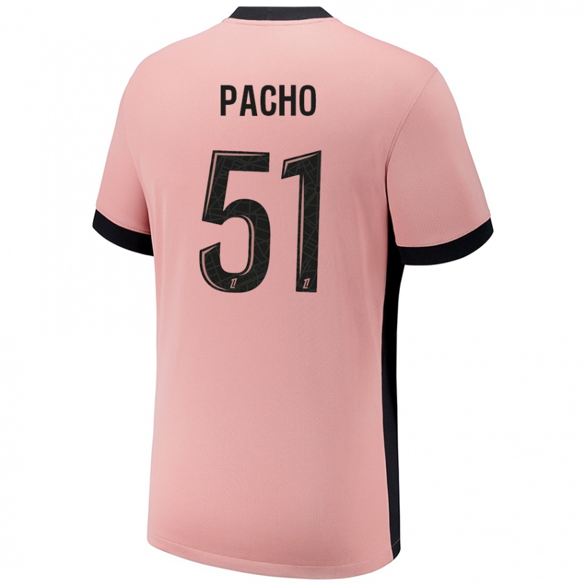 Uomo Maglia Willian Pacho #51 Rosa Ruggine Kit Gara Third 2024/25 Maglietta