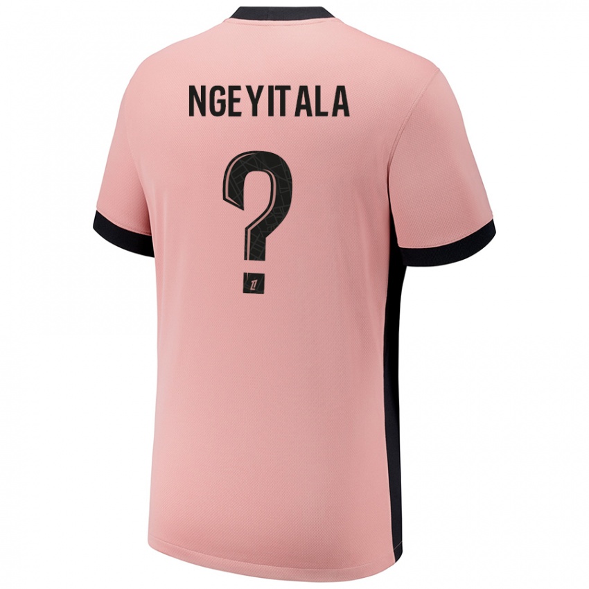 Uomo Maglia Aurélien Ngeyitala #0 Rosa Ruggine Kit Gara Third 2024/25 Maglietta