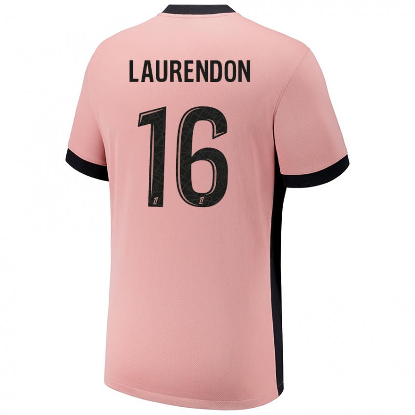 Uomo Maglia Bilal Laurendon #16 Rosa Ruggine Kit Gara Third 2024/25 Maglietta