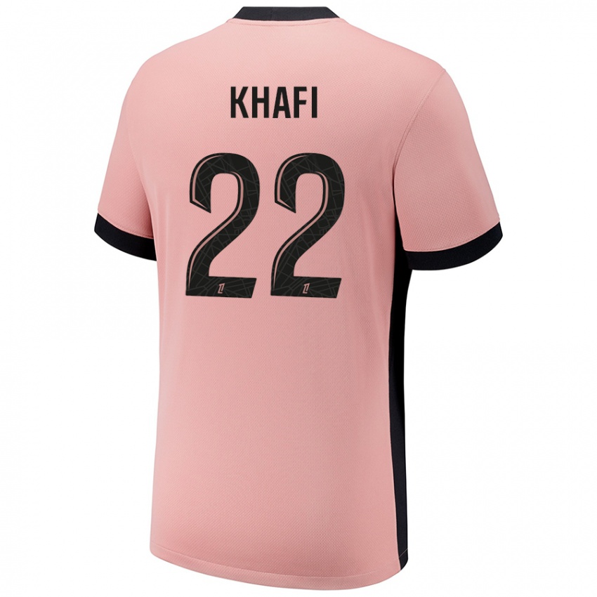 Uomo Maglia Yanis Khafi #22 Rosa Ruggine Kit Gara Third 2024/25 Maglietta