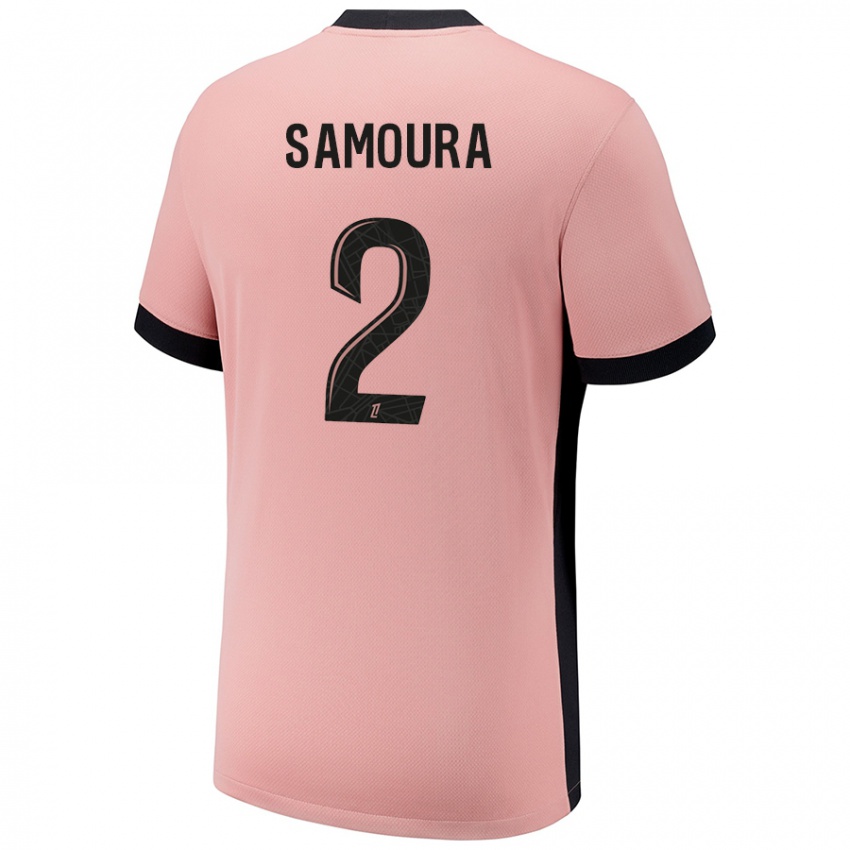 Uomo Maglia Thiniba Samoura #2 Rosa Ruggine Kit Gara Third 2024/25 Maglietta