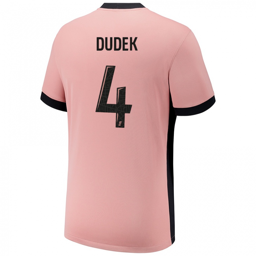 Uomo Maglia Paulina Dudek #4 Rosa Ruggine Kit Gara Third 2024/25 Maglietta