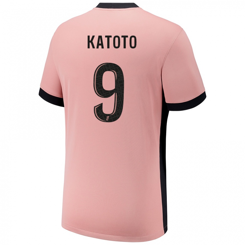 Uomo Maglia Marie-Antoinette Katoto #9 Rosa Ruggine Kit Gara Third 2024/25 Maglietta