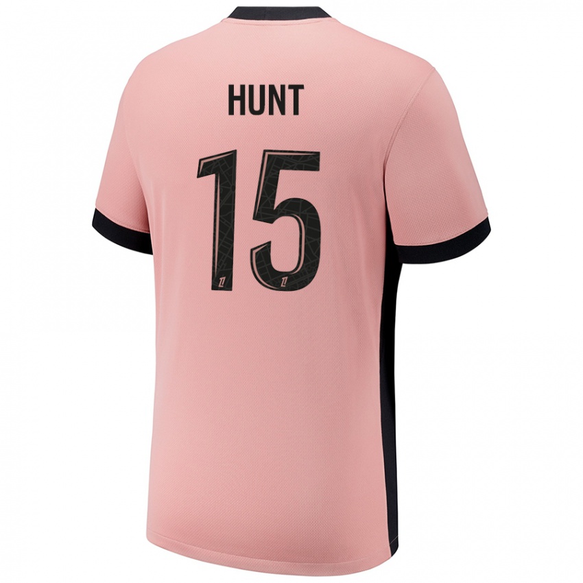 Uomo Maglia Clare Hunt #15 Rosa Ruggine Kit Gara Third 2024/25 Maglietta