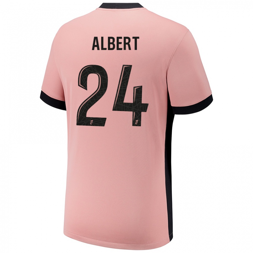 Uomo Maglia Korbin Albert #24 Rosa Ruggine Kit Gara Third 2024/25 Maglietta