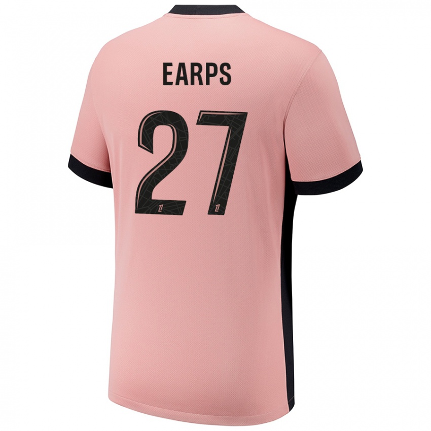 Uomo Maglia Mary Earps #27 Rosa Ruggine Kit Gara Third 2024/25 Maglietta