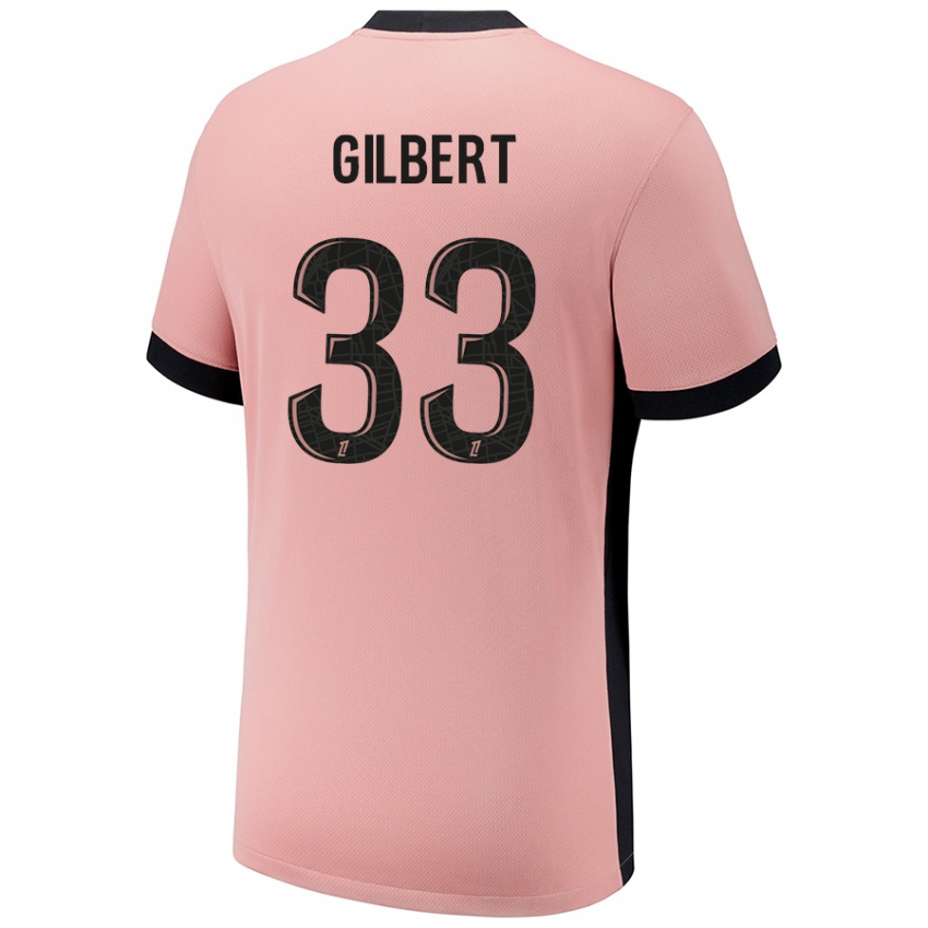 Uomo Maglia Tara Elimbi Gilbert #33 Rosa Ruggine Kit Gara Third 2024/25 Maglietta