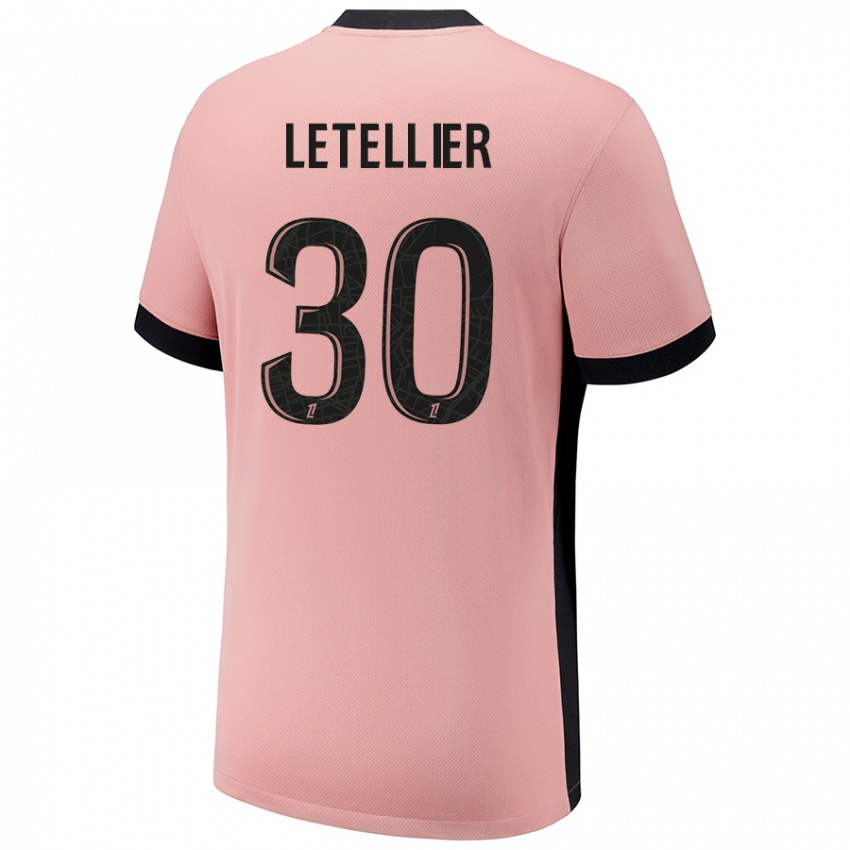 Uomo Maglia Alexandre Letellier #30 Rosa Ruggine Kit Gara Third 2024/25 Maglietta