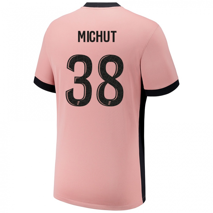 Uomo Maglia Edouard Michut #38 Rosa Ruggine Kit Gara Third 2024/25 Maglietta