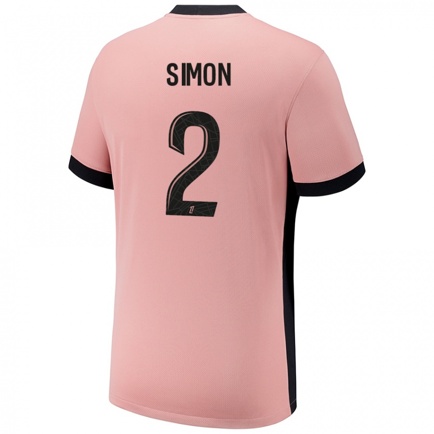 Uomo Maglia Benedicte Simon #2 Rosa Ruggine Kit Gara Third 2024/25 Maglietta