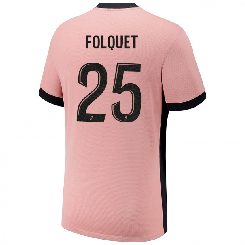 Uomo Maglia Magnaba Folquet #25 Rosa Ruggine Kit Gara Third 2024/25 Maglietta