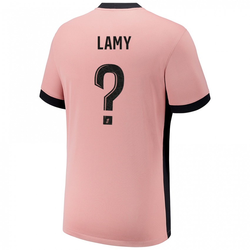 Uomo Maglia Hugo Lamy #0 Rosa Ruggine Kit Gara Third 2024/25 Maglietta