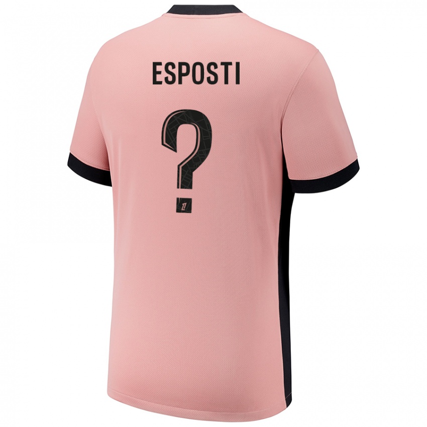 Uomo Maglia Ines Degli Esposti #0 Rosa Ruggine Kit Gara Third 2024/25 Maglietta