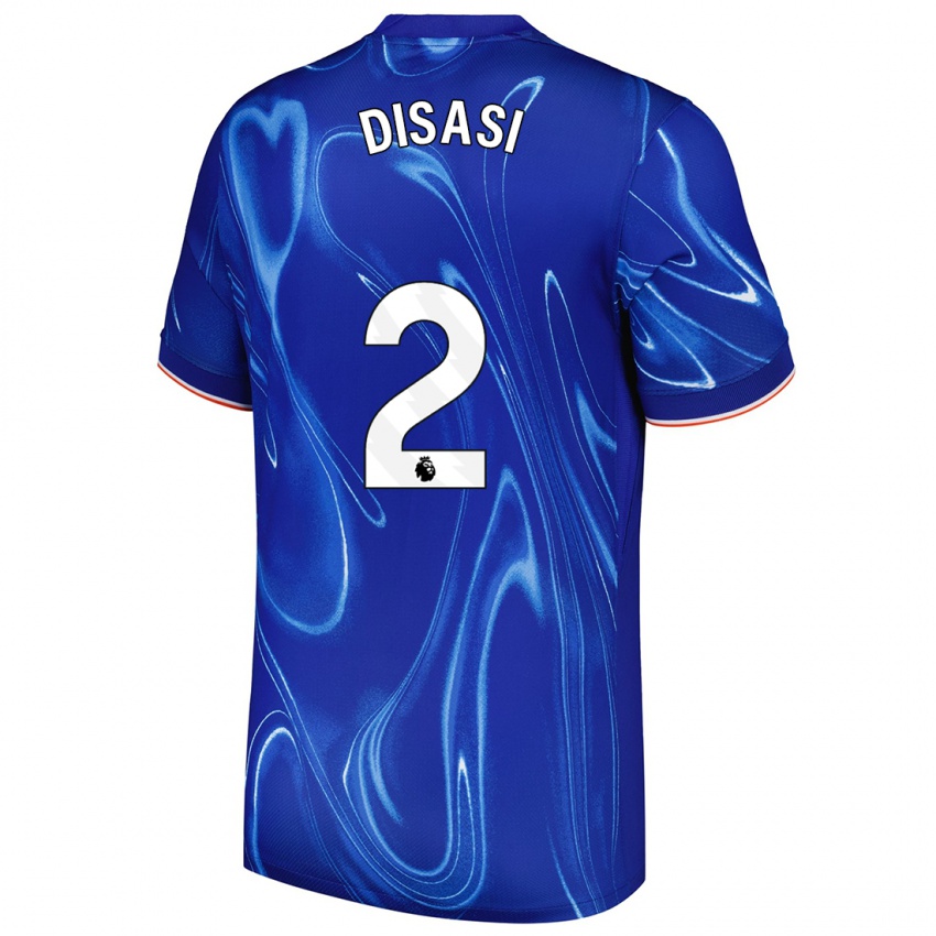 Donna Maglia Axel Disasi #2 Blu Bianco Kit Gara Home 2024/25 Maglietta