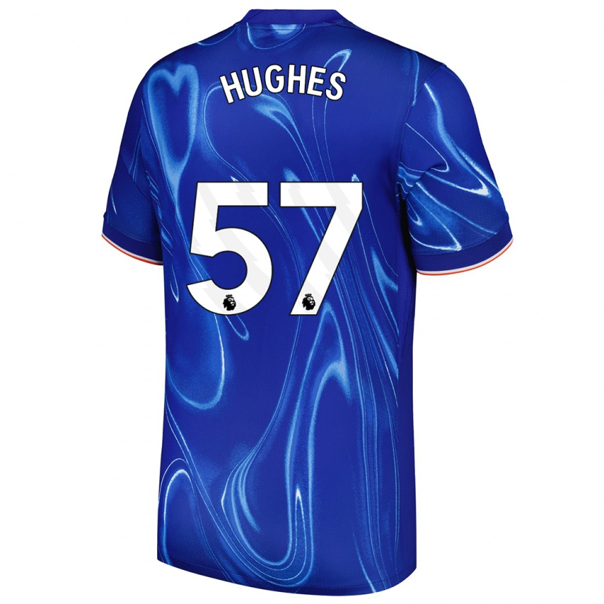 Donna Maglia Brodi Hughes #57 Blu Bianco Kit Gara Home 2024/25 Maglietta